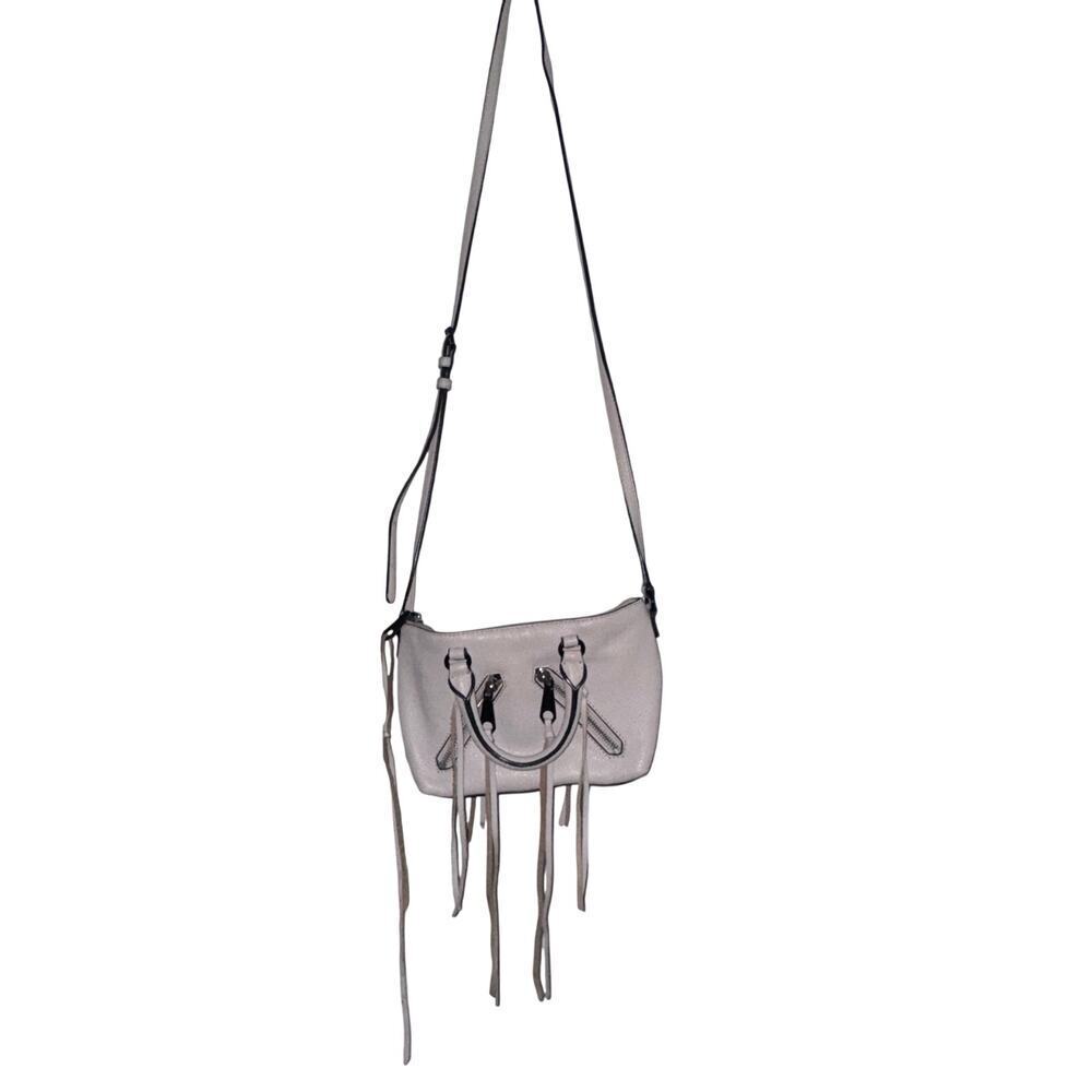 Rebecca Minkoff Mini MAC Leather Crossbody Fringe Bag zip closure western chic - Picture 3 of 9